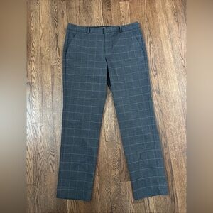 Banana Republic Factory Ryan Fit Gray/White Plaid Slacks - Size 12